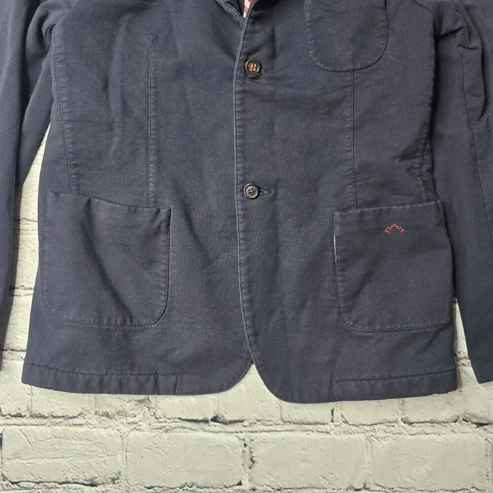 Nanos Navy Blue Cotton Two Button Soft Fabric‎ Blazer Size Kids 14